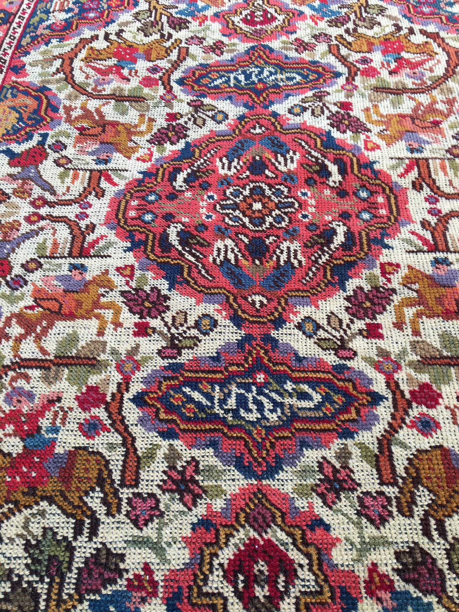 Vintage Persian 3x4 Rug, Handmade Antique Rug, Area Carpet, Farmhouse
