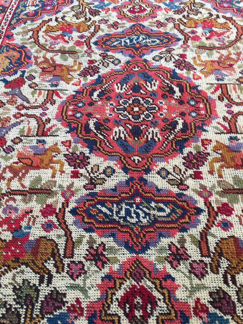 Vintage Persian 3x4 Rug, Handmade Antique Rug, Area Carpet, Farmhouse