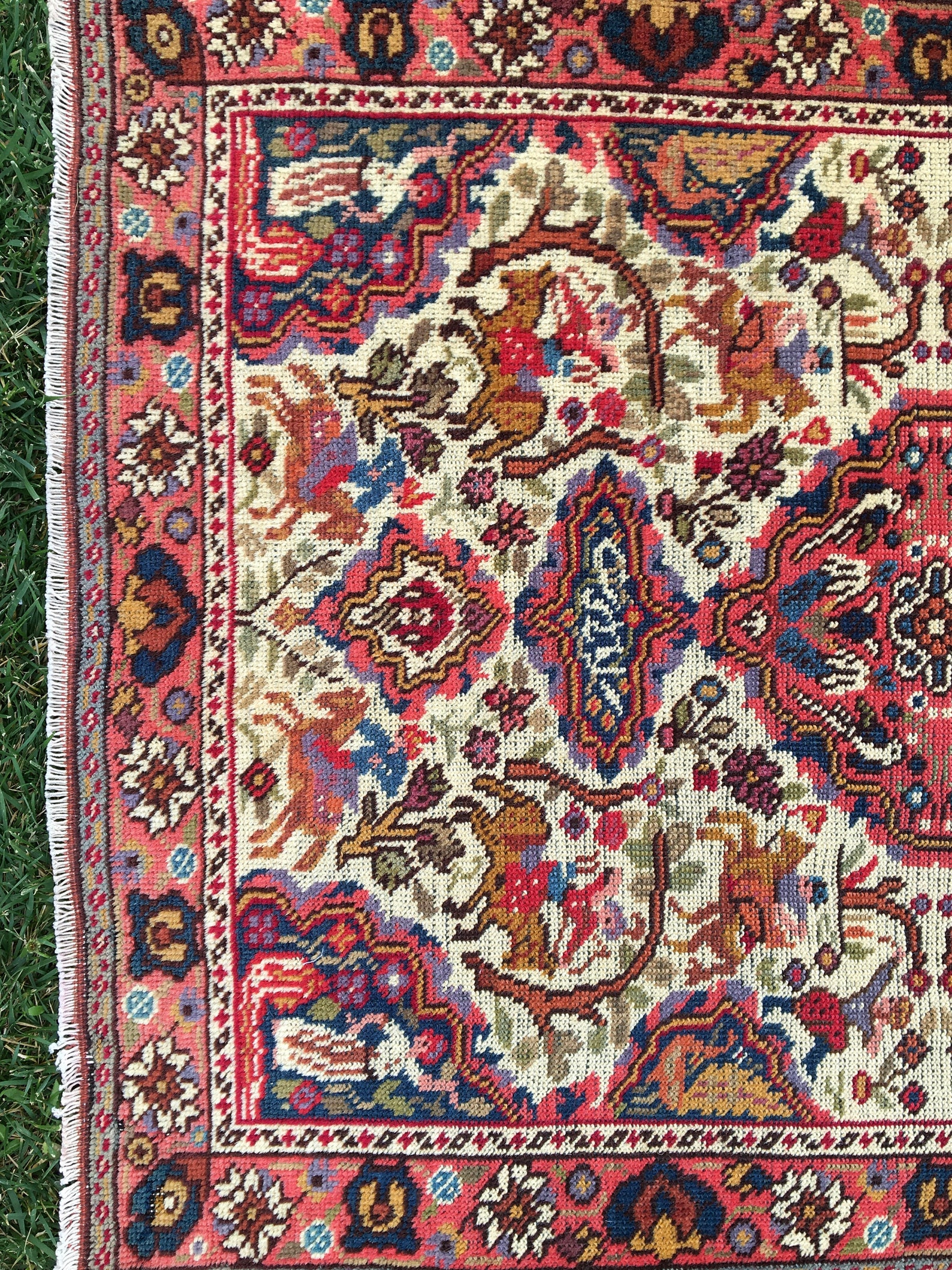 Vintage Persian 3x4 Rug, Handmade Antique Rug, Area Carpet, Farmhouse