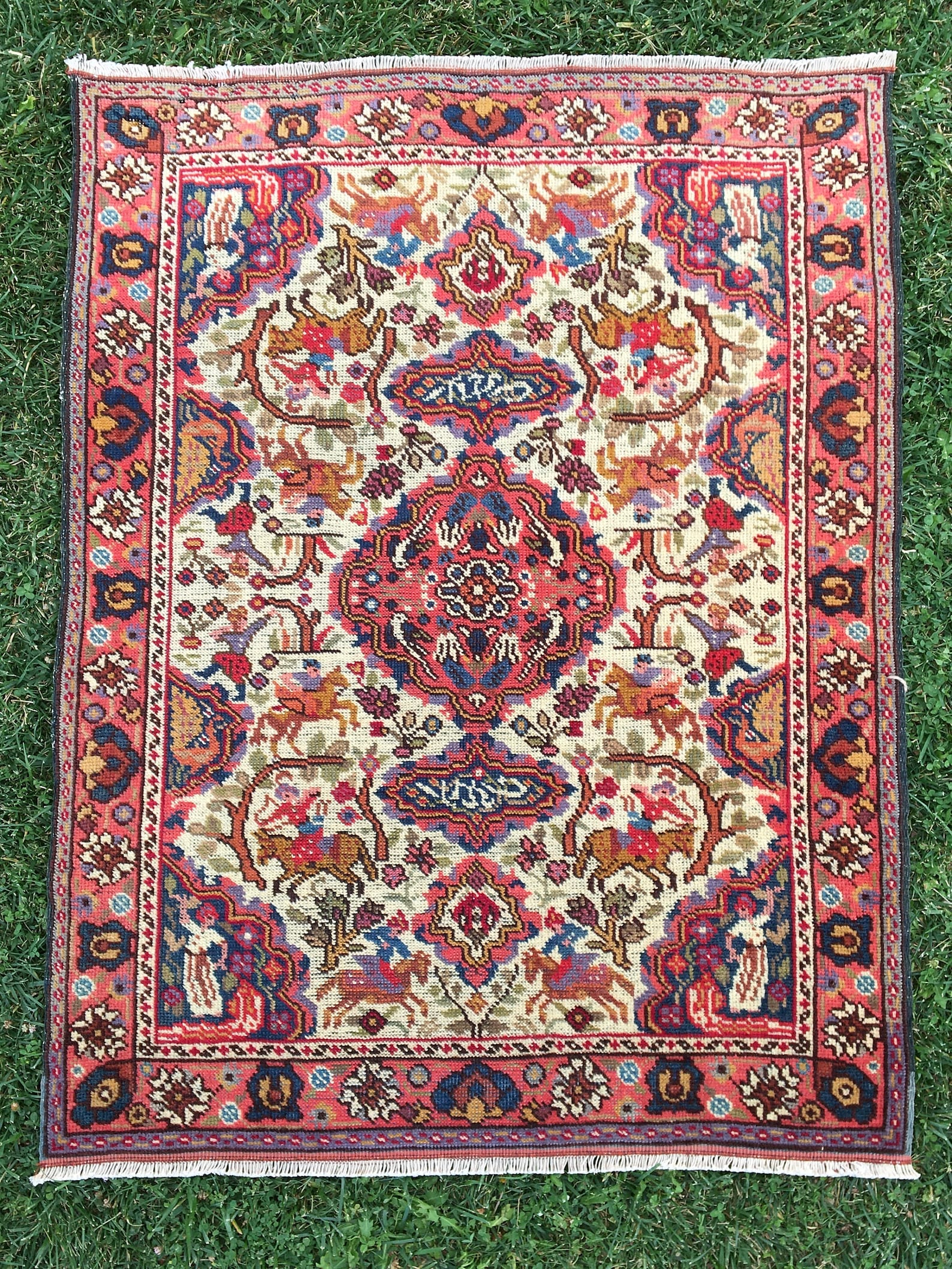 Vintage Persian 3x4 Rug, Handmade Antique Rug, Area Carpet, Farmhouse