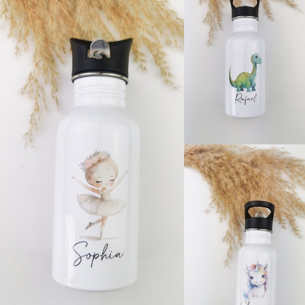 Trinkflasche Edelstahl Kinder, personalisierte Trinkflasche, Trinkflasche mit Namen