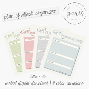 Today&#39;s Plan of Attack | To-Do List | To-Do Today | Task Tracker | Monochromatic | Daily Task Tracker | Work Task Tracker | Workday Planner