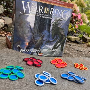 War of the Ring - Warriors of Middle Earth | Miniatuurbasismarkeringen | 3D-geprint | Dubbele kleur | Op de basis plakken