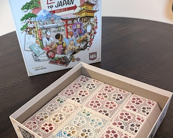 Let’s Go to Japan 3D Printed Insert | Board Game Box Organizer | Sakura Blossom Bento-Style Storage Solution