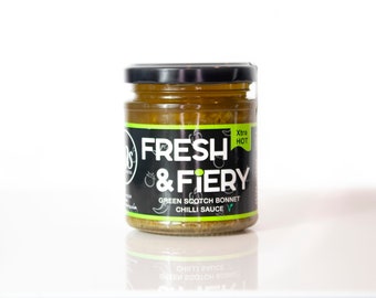 Fresh & Fiery Green Scotch Bonnet Chilli Sauce (Extra Hot) Great Taste Award Winner