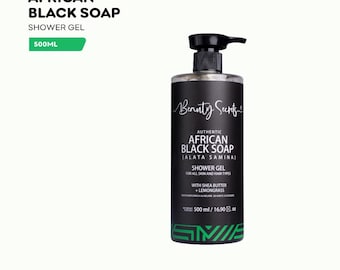 Beauty Secrets Family Size African Black Soap Shower Gel with Lemongrass 500g