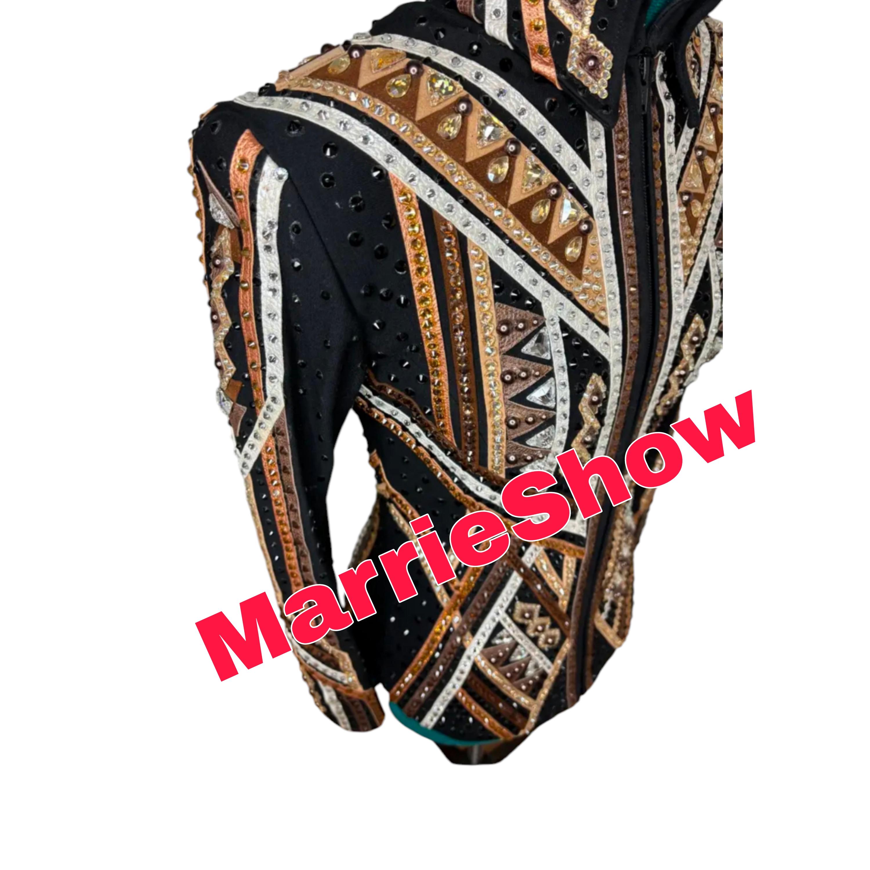 Black Western Show Jacket: Rhinestone Horsemanship Riding Jacket  display picture 1