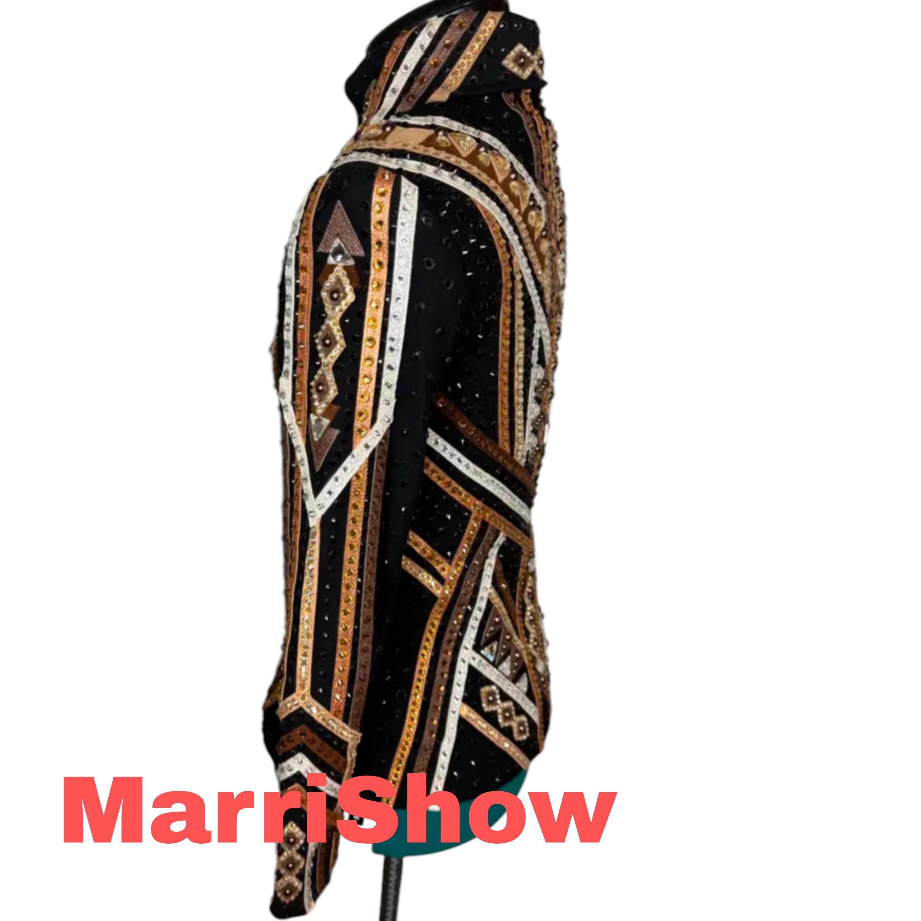 Black Western Show Jacket: Rhinestone Horsemanship Riding Jacket  display picture 1
