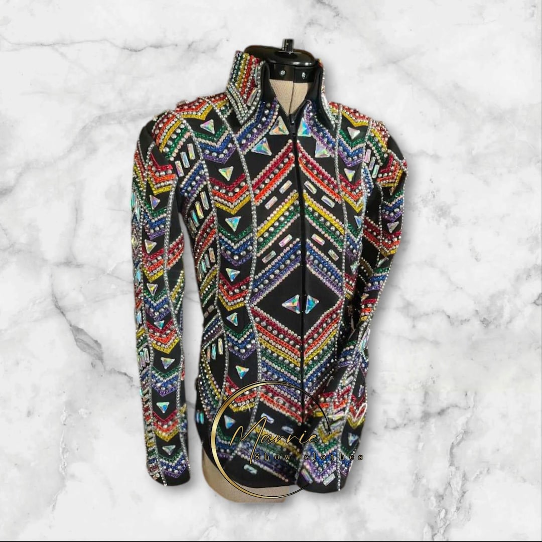Rhinestone Western Show Jacket: Handmade Crystal Rodeo Cowgirl ...