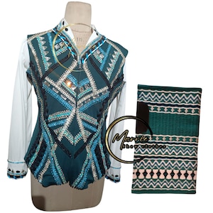 Western Show Vest Shirt Set: Women&#39;s Horse Riding Show Pad