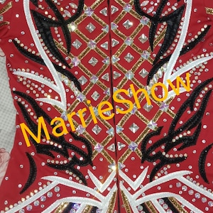 Red Western Show Jacket: Rhinestone Horsemanship Shirt