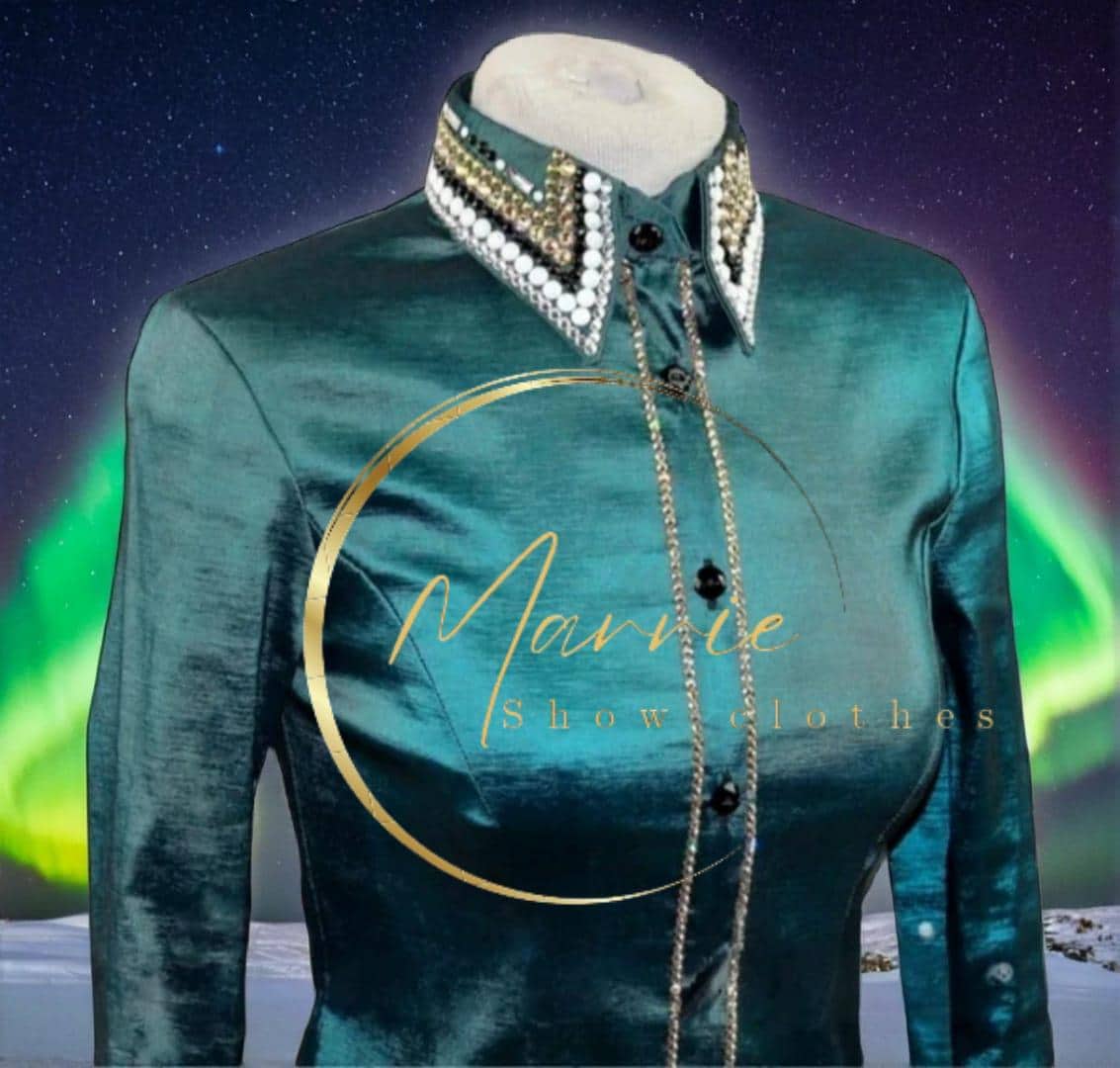 Chemise Western En Taffetas Pour équitation - Marque Unicorn Show Girl - Style Showmanship
