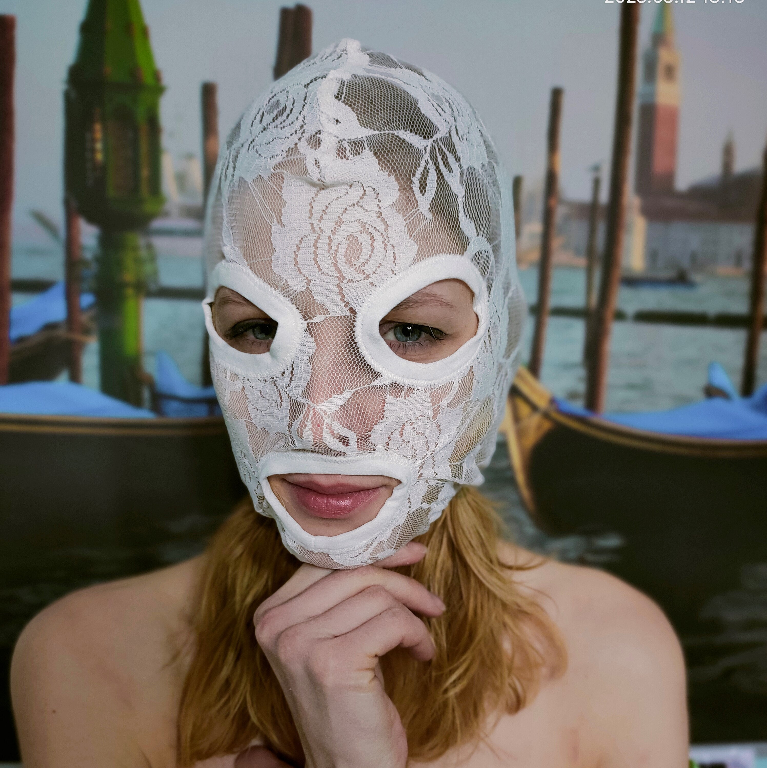 Extasis Mask White Sexy Mask, BDSM Mask, Lace Face Mask, Fetish Mask, Face Mask ...