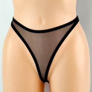 Durchsichtig Netzstoff Höschen, Schwarze Höschen, Sexy Dessous, Transparente Höschen