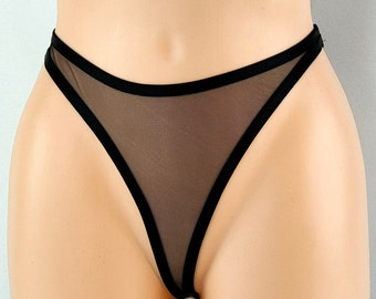 See Through Mesh Panties, Black Sheer Panties, Sexy Lingerie, Transparent panties