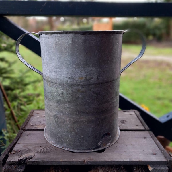 Vintage 1960's Galvanised (Dog Ear) Double Handled Tub Indoor/Outdoor Tub/Garden Planter/Farmhouse Decor/Vintage Decor/Rustic Décor