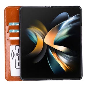 Custodia a libro in pelle con portadocumenti per Samsung Galaxy Z Fold 5
