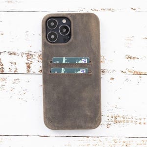 Rock Cover Leather iPhone 13 Case with Card Holder