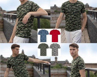 Camo T Unisex T-Shirt Top Tee Top camouflage military