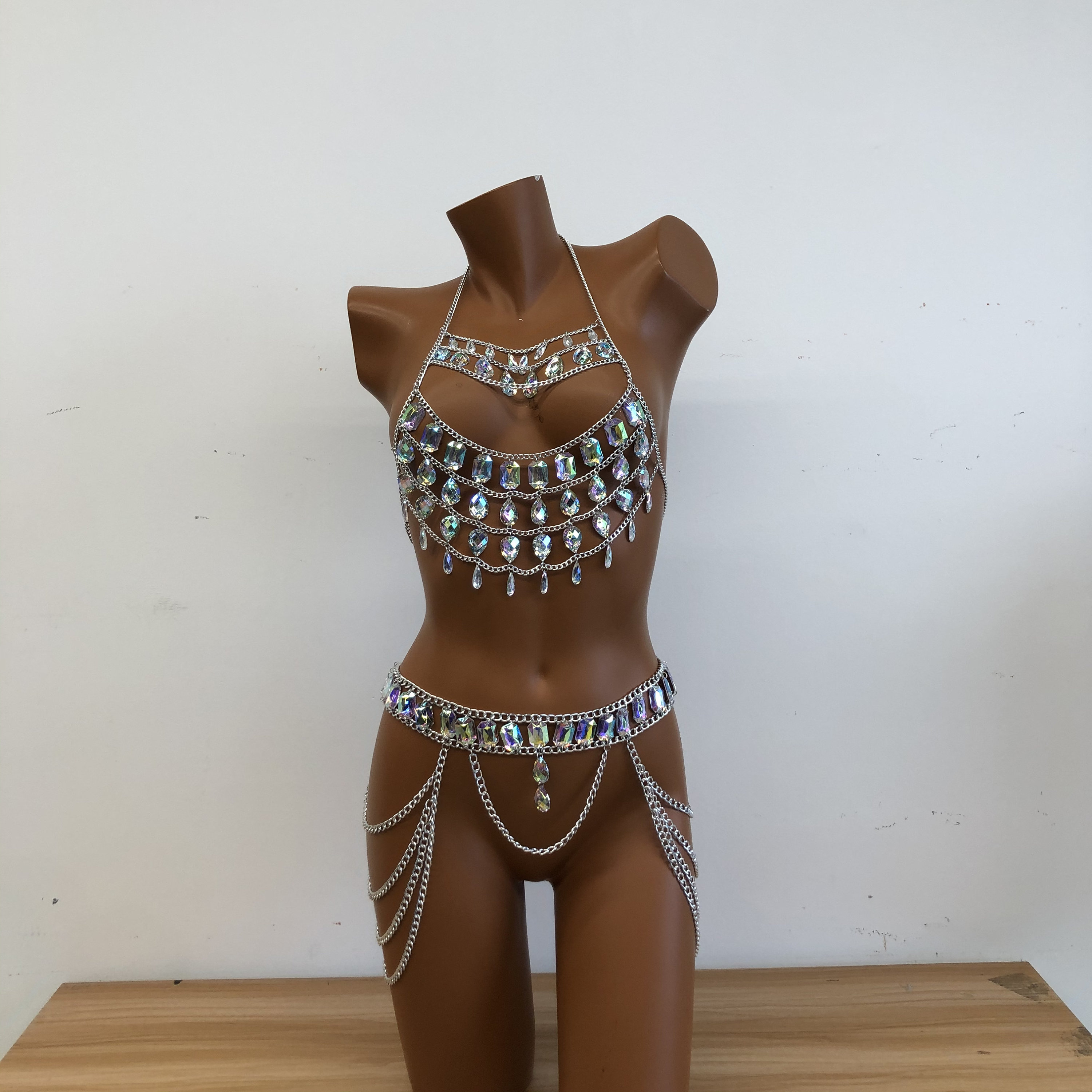 Splicing Jewel Festival Body Chain Set Carnival Clothing Festival Clothing Chain Skirt Body Chain Set Burning Man Body Chain Etsy