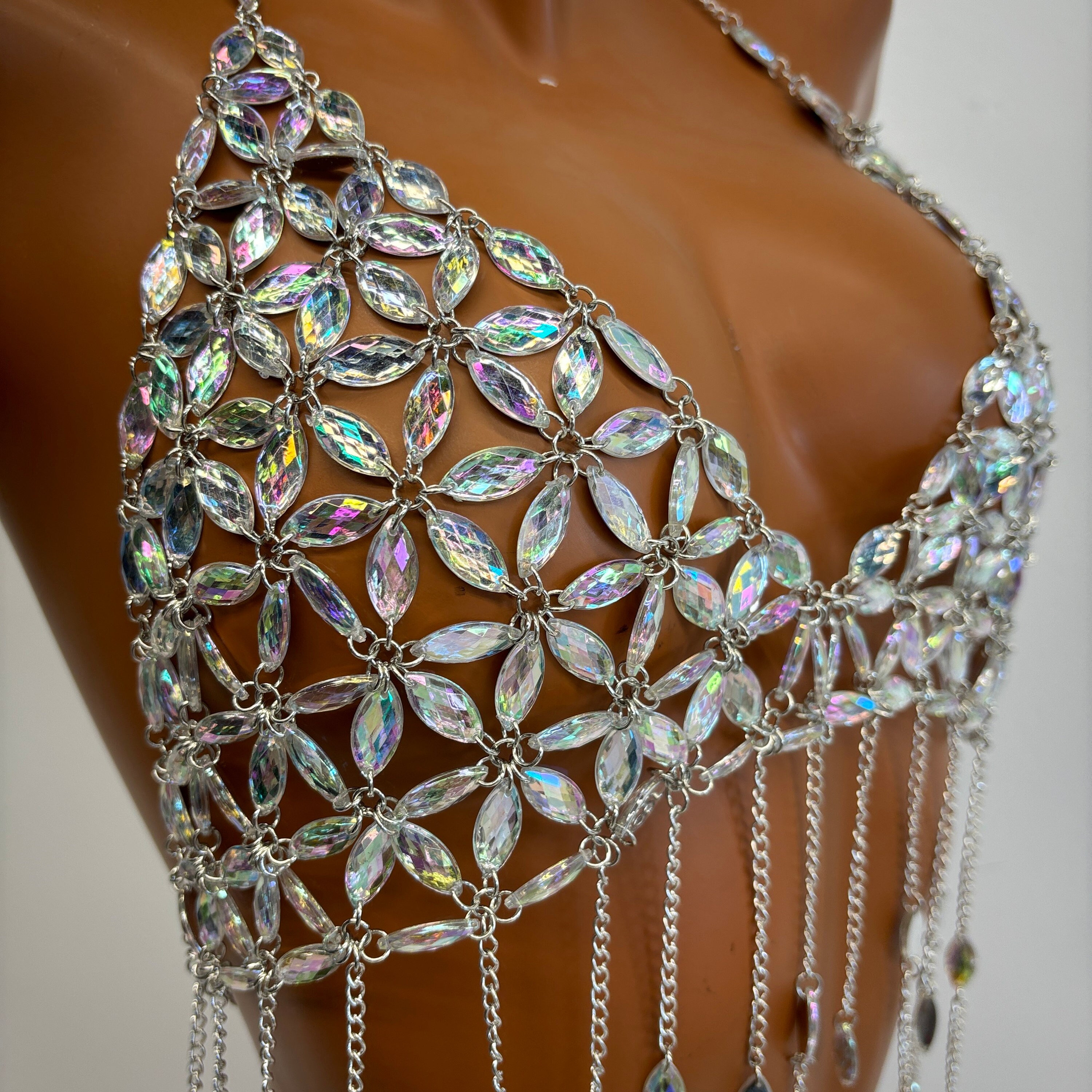 Aazon.co: COSYDAYS Light Up Bra Top Iridescent LED Rave Chest Body