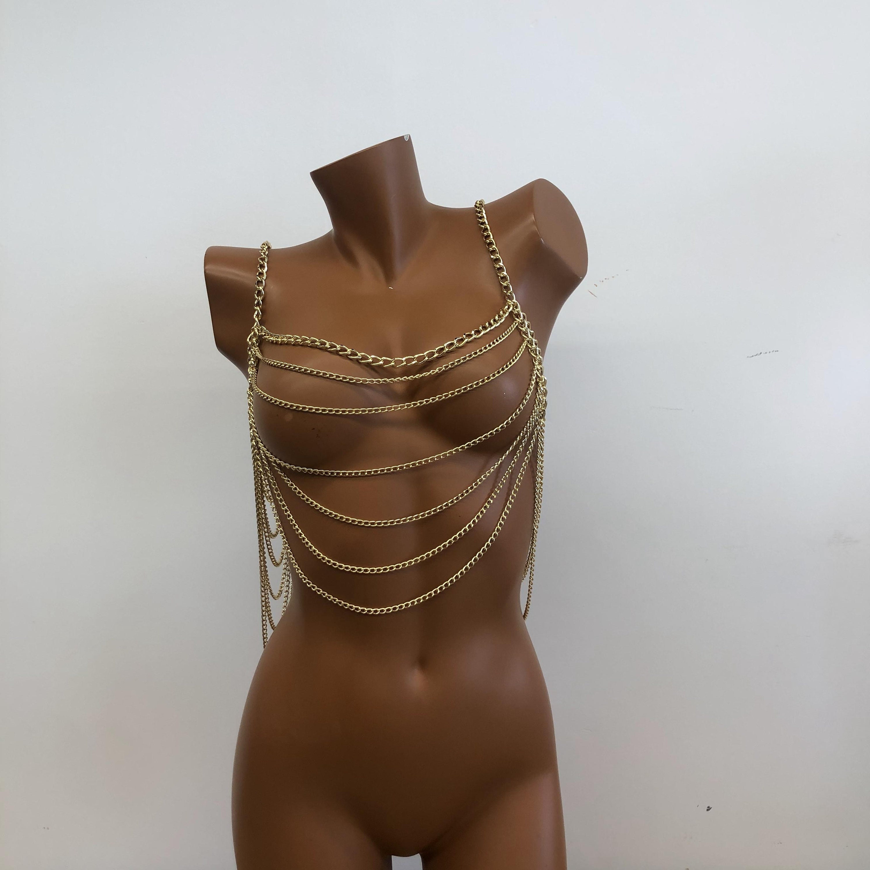 Women's Full Body Chain Jewelry Sexy Clothing Multi-layer Body Chain Bra  Metal Strap, - Etsy