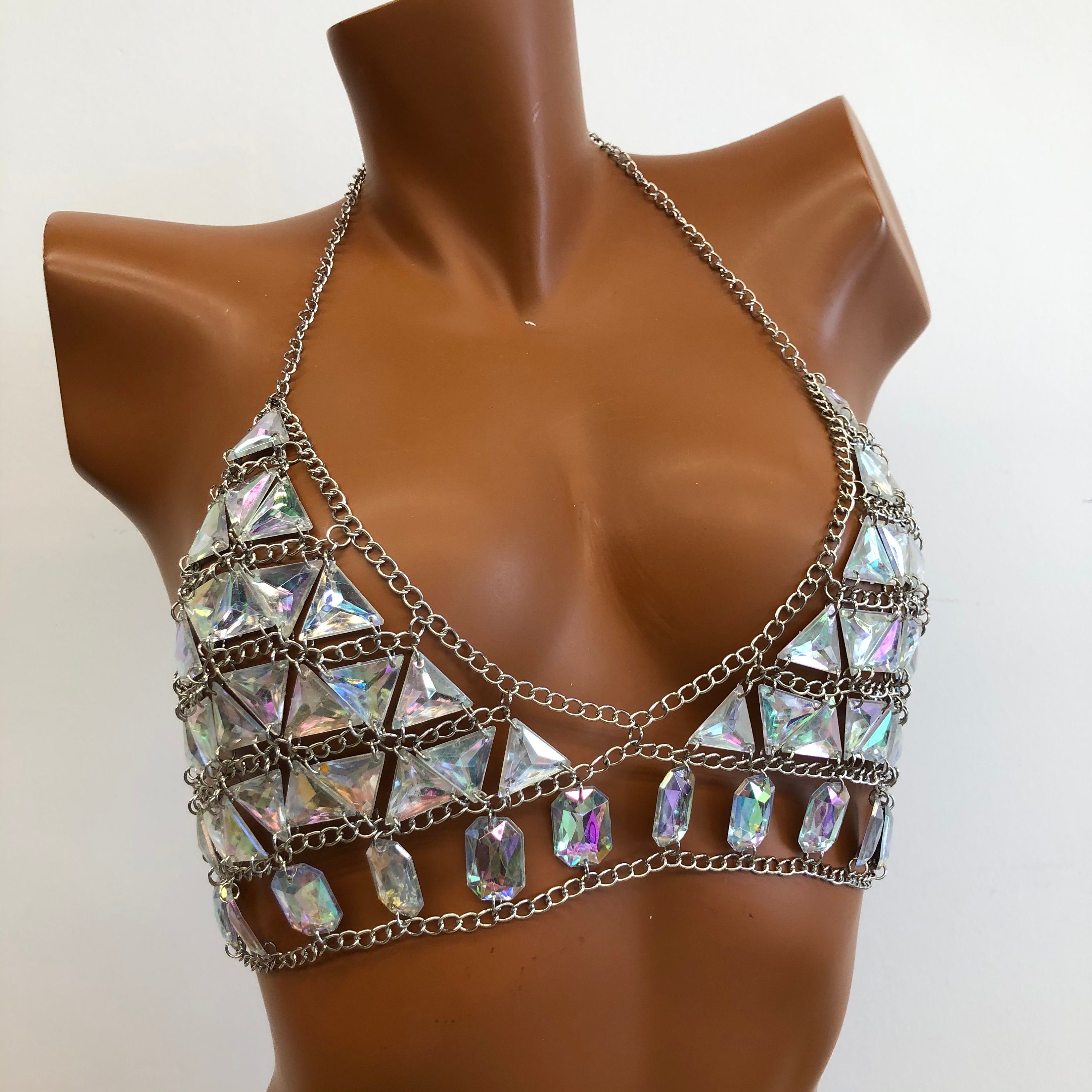 Rhinestone Body Chain Bra Bohemian Crystal Body Chain Bra Top Holiday Jewelry Suitable for Women and Girls Etsy UK