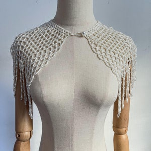Vintage Pearl Body Chain Handmade Beaded Dress Accessories Tassel Shawl