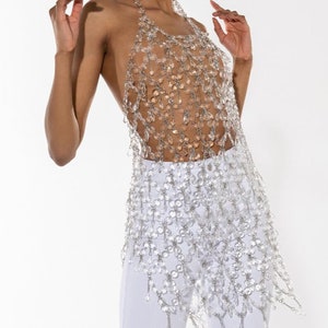 Handmade crystal fringed skirt acrylic body chain/party, nightclub, beach adjustable body chain jewelry