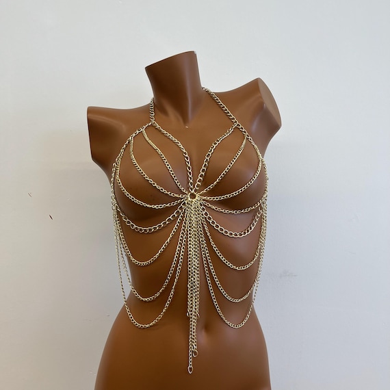 Gold Chain Top chain Bra bra Chain Jewelry for Women Etsy UK