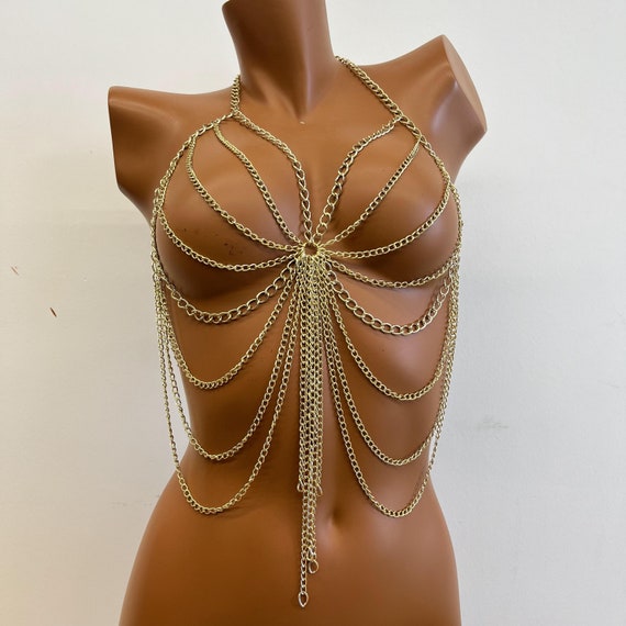 Gold Chain Top/chain Bra/bra Chain Jewelry for Women -  UK