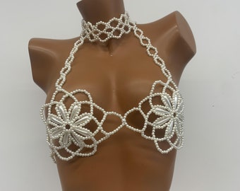 トップス KISHIDAMIKI chain bra Red Crystal Beaded Body Chain Bra/chain Bra - Etsy