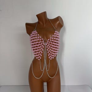 Haut perlé, soutien-gorge perlé, bijoux de corps, brassière perlée