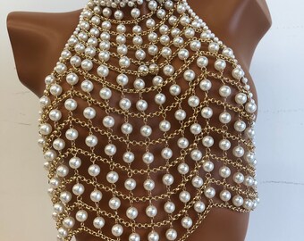 Pearl Body Chain Jewelry Fashion Underwear Chain Bra Chain Vest