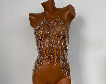 Cadena corporal de cristal, cadena corporal para festivales, regalo, exquisita cadena corporal.