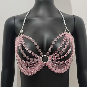 Customizable color bra chain, multi-layer beaded body chain