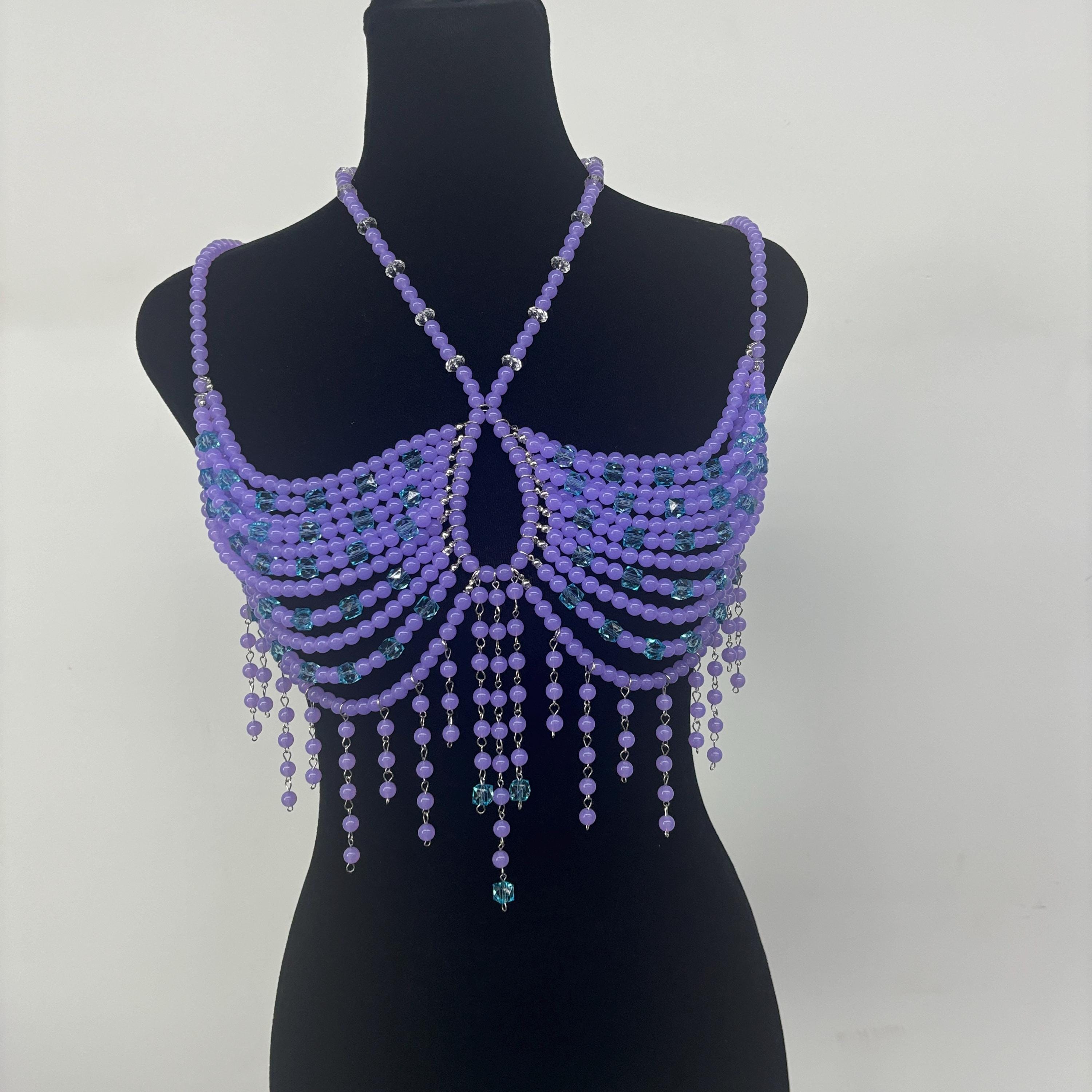 Handmade Beaded Top , Crystal Top , Chain Top, Cover Up
