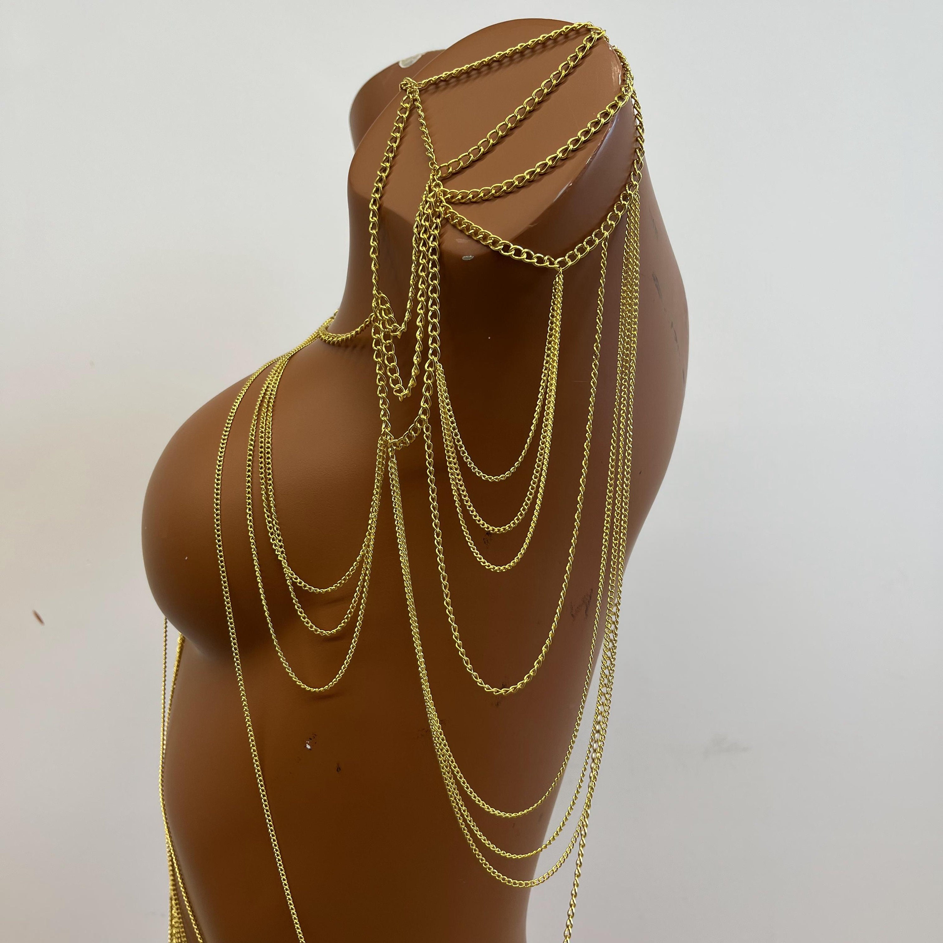 Full Body Chain Gold Bead Body Jewelry/women's Fashion Body Chain Body - Etsy