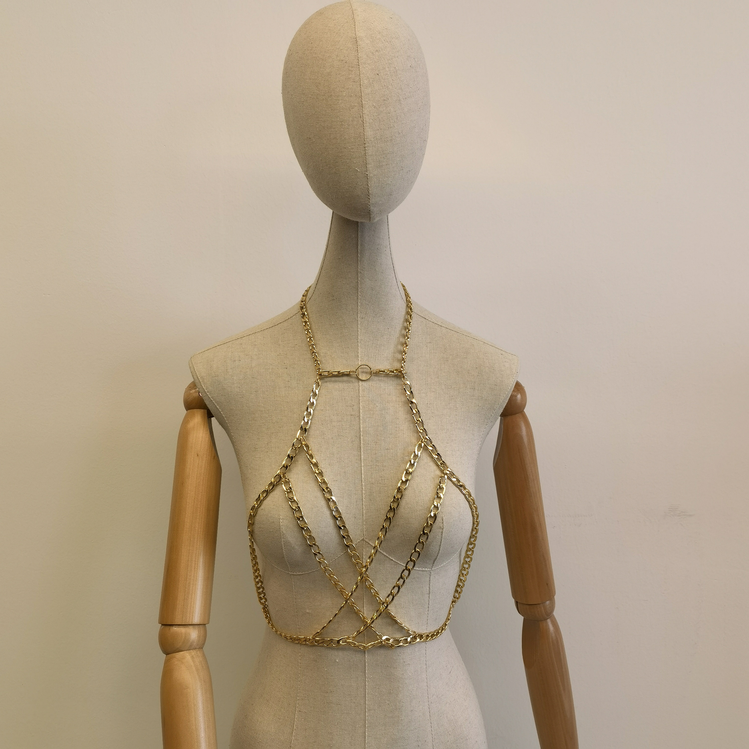 Large Thick Chest Chain Body Chain, Multi-layer Cross Body Chest Chain ...