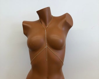 Frauen Perle Körper Kette Gold Bikini Körper Kette BH Körper Schmuck