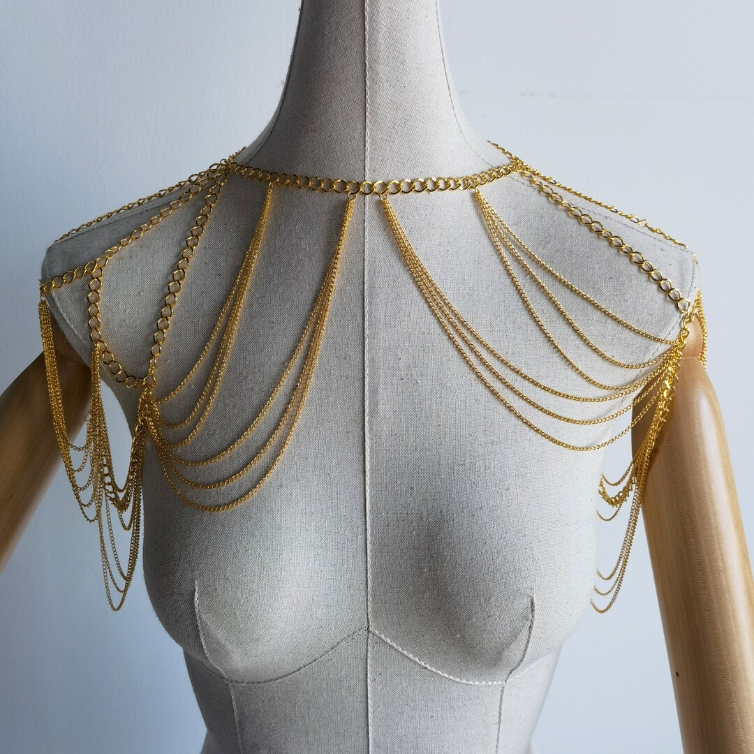 Body Chain Accessory Shoulder Chain Body Chain Accessories, Sexy Double Shoulder Chain Metal ...