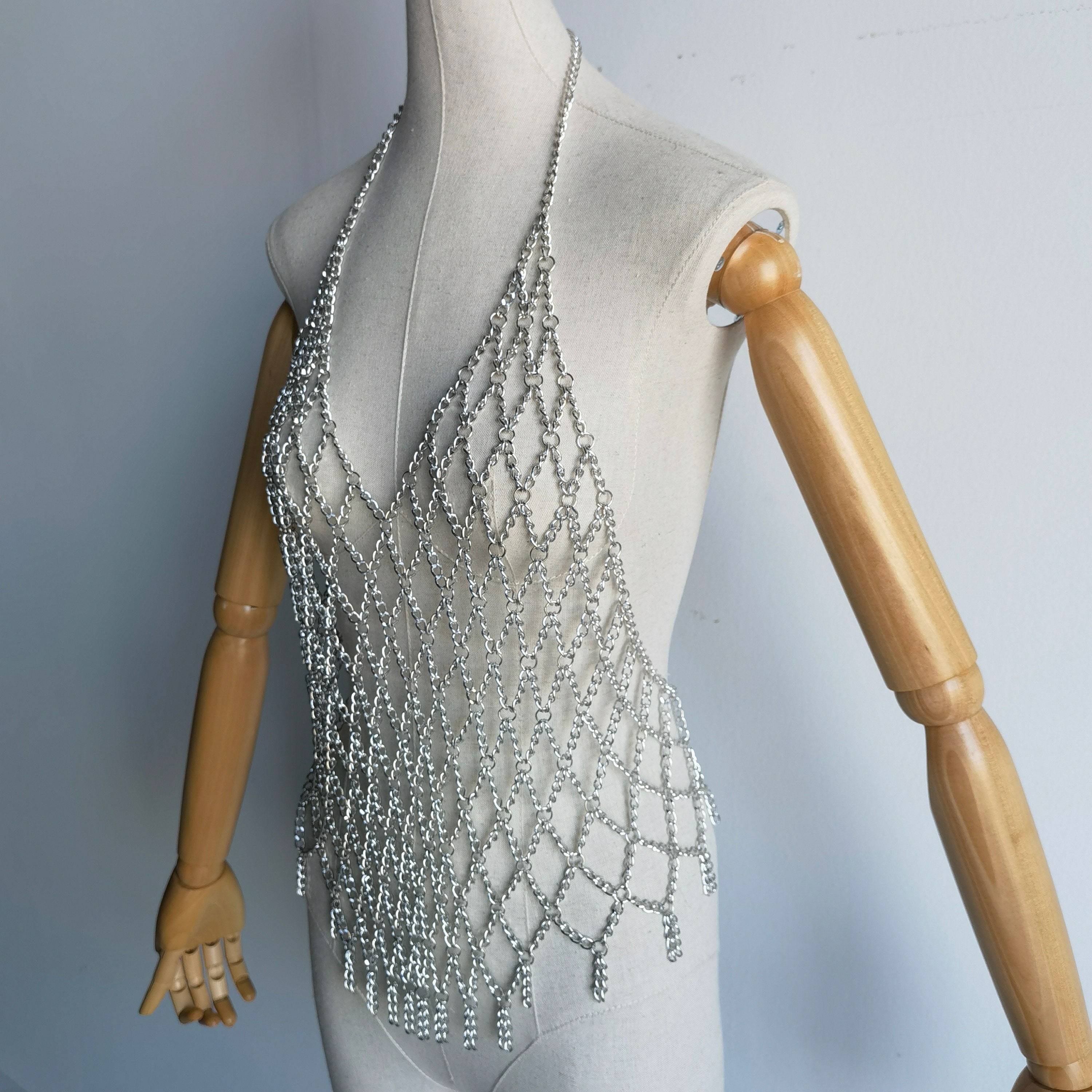 Mesh Top Body Chain Sexy Body Jewelry Body Chain Jewelry Etsy