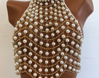 Pearl Body Chain Jewelry Fashion Underwear Chain Bra Chain