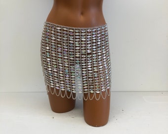 Crystal Body Chain Skirt/Body Chain Waist Chain/Music Festival Colorful Body Chain Skirt