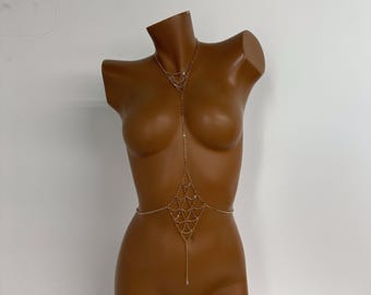 Gold Körperkette, Körperschmuck, BH