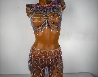Accesorio de cuerpo de cristal, cadena de hombro, joyería de hombro, cadena de cuerpo de novia, collar de cuerpo, regalos de navidad, disfraz de danza del vientre