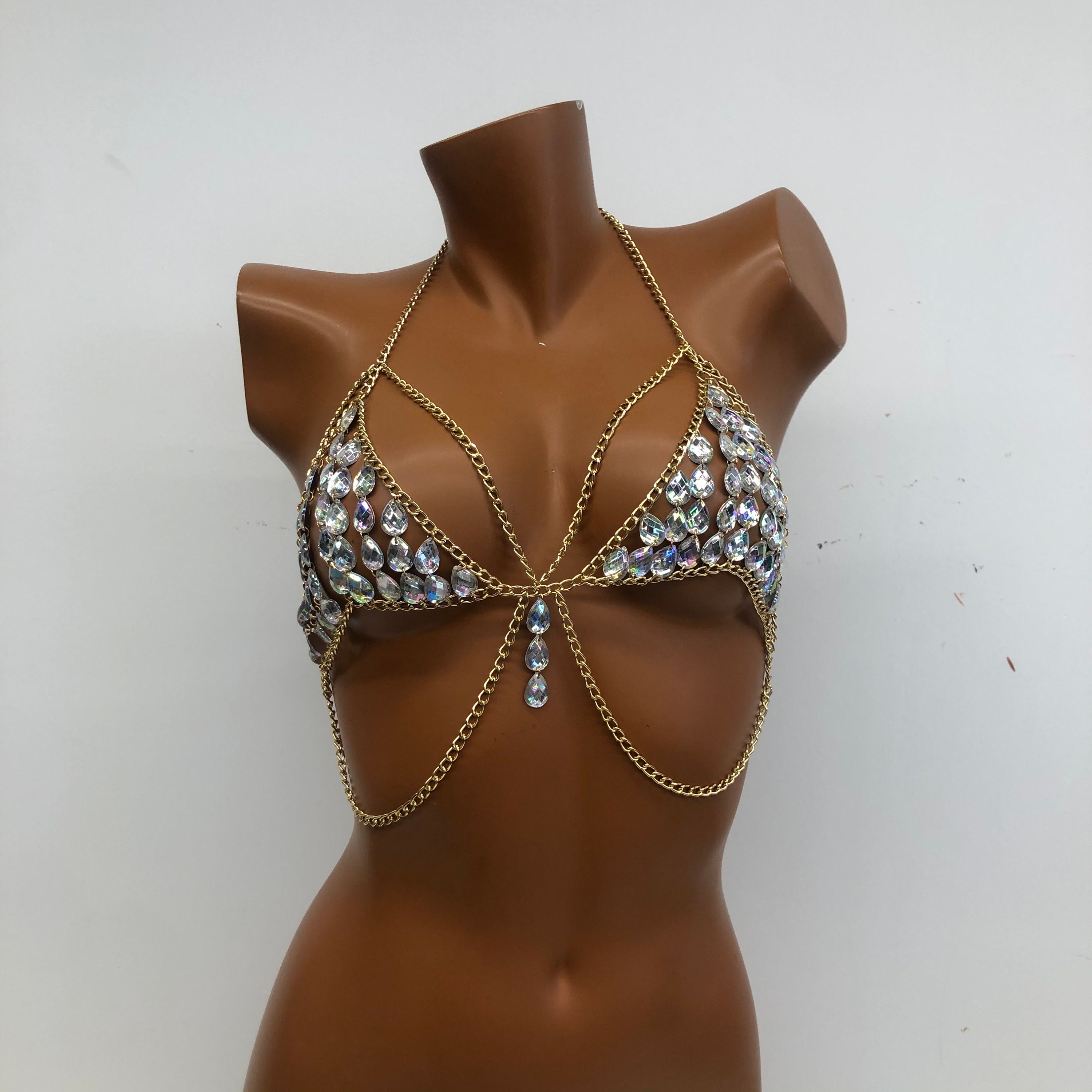 Bikini Chain Bra, Chain Bikini Top, Bikini Bra, Body Chain