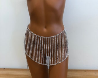 Beach Bikini Body Chain/Silver Bellybutton Chain Adjustable Fashion Jewelry Women's Handmade Sexy Waist Chain