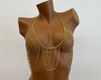 Gold Body Chain Bra/body Accessories/bra Accessories 