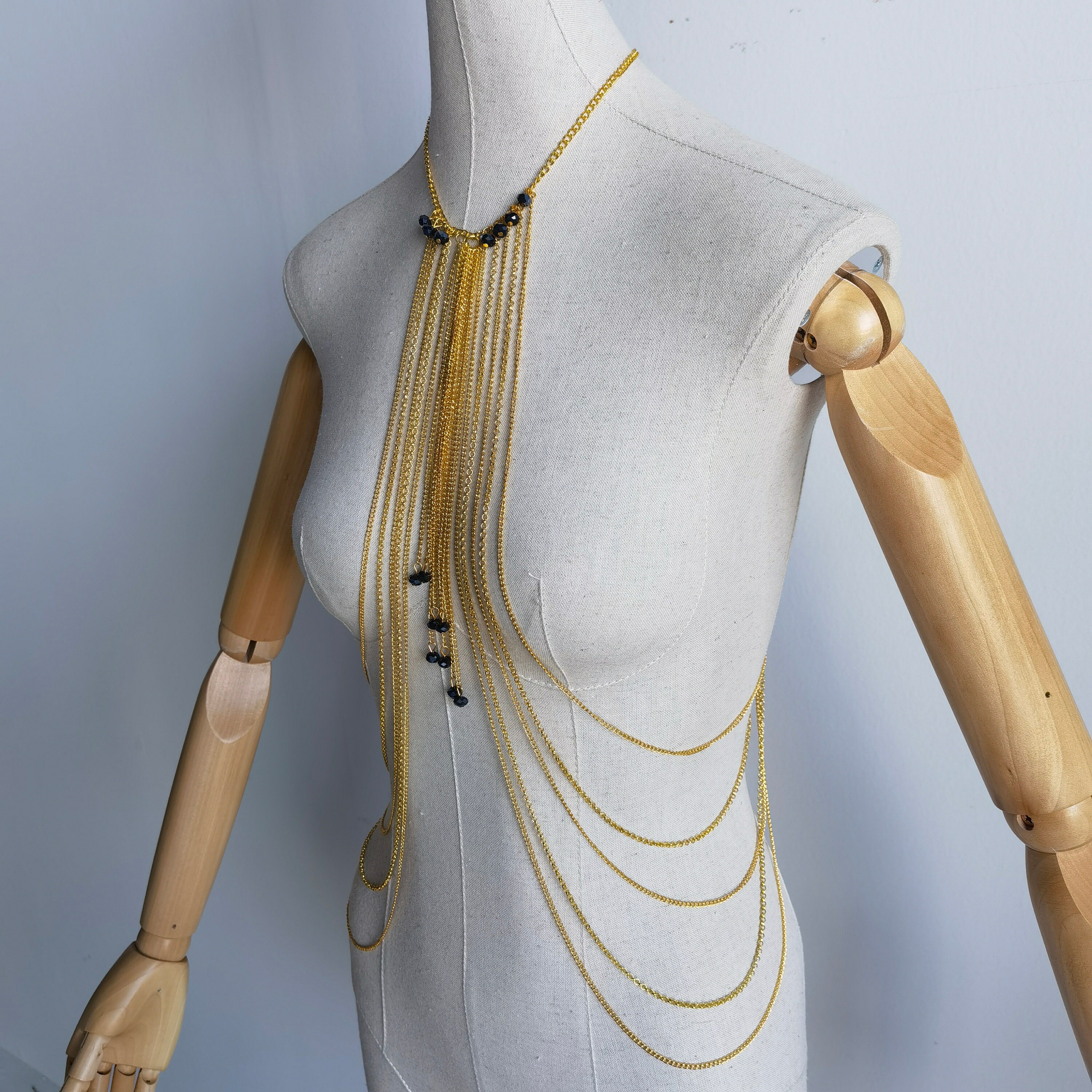 Crystal Body Chain, Tassel Body Jewelry, Festival Body Chain, - Etsy